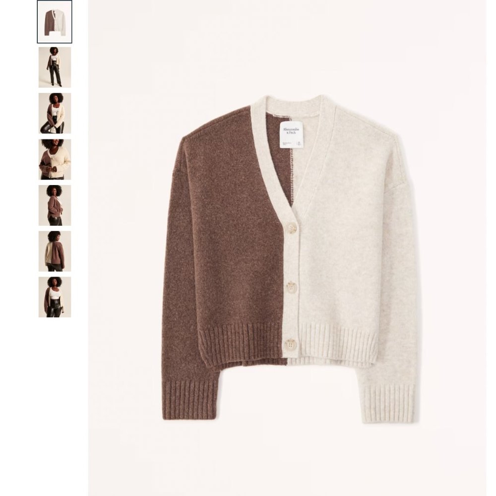 NWT A&F - Spliced Short Cardigan - Picture 5 of 8